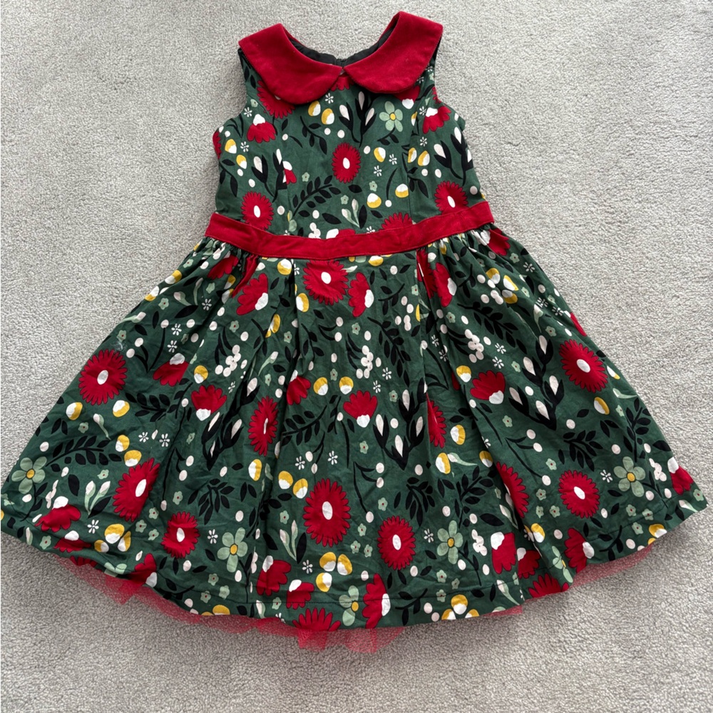Modcloth Kids Dress with Red and Green Floral Design